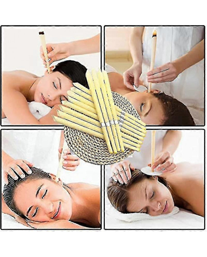 Kit d’élimination du cérumen fabriqué à la main de 40 pièces, fabriqué avec du papier enduit de cire d’abeille à 100 %