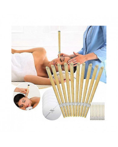 Kit d’élimination du cérumen fabriqué à la main de 40 pièces, fabriqué avec du papier enduit de cire d’abeille à 100 %