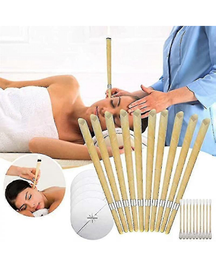 Kit d’élimination du cérumen fabriqué à la main de 40 pièces, fabriqué avec du papier enduit de cire d’abeille à 100 %