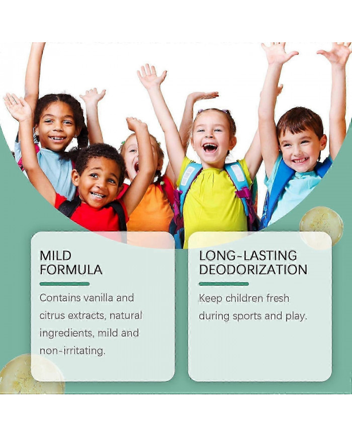Natural Deodorant For Kids Teens, Aluminum Free,Hypoallergenic Deodorant, Roller Armpit Sweat Cleansing