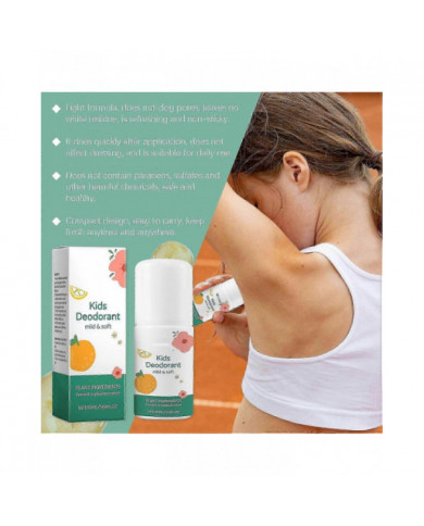 Natural Deodorant For Kids Teens, Aluminum Free,Hypoallergenic Deodorant, Roller Armpit Sweat Cleansing