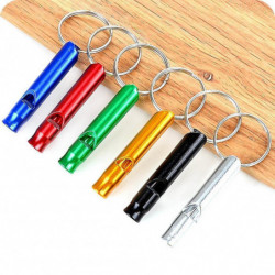 Pet Dog Training Whistle Portable Multifunctional Aluminum Alloy Whistle Pet Acessories With Ring (random Color)