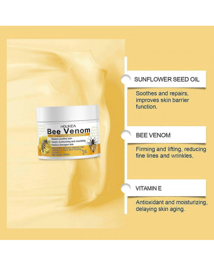 Crème anti-rides au venin d’abeille, Crème au venin d’abeille pour le visage, Crème hydratante hydratante anti- [...]