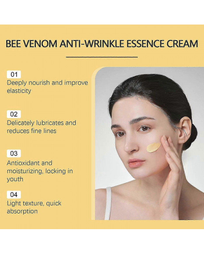 Crème anti-rides au venin d’abeille, Crème au venin d’abeille pour le visage, Crème hydratante hydratante anti- [...]