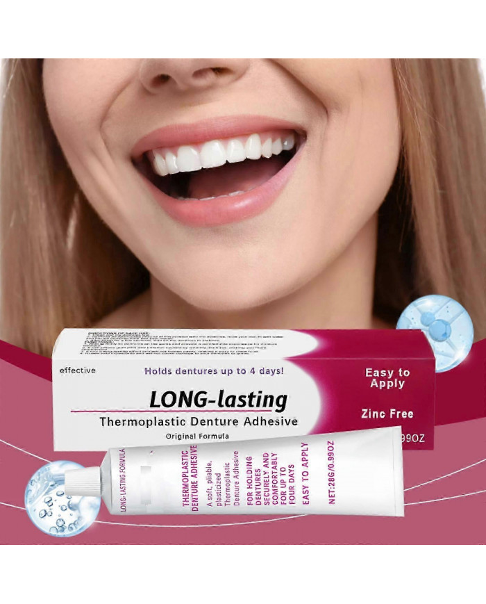 Adhésif thermoplastique pour prothèses dentaires pour le réajustement et le serrage Les prothèses amovibles [...]