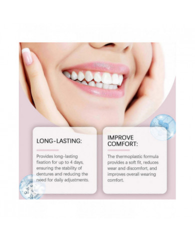 Adhésif thermoplastique pour prothèses dentaires pour le réajustement et le serrage Les prothèses amovibles [...]