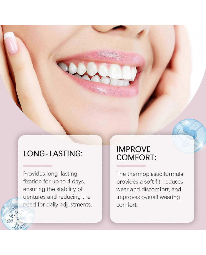 Adhésif thermoplastique pour prothèses dentaires pour le réajustement et le serrage Les prothèses amovibles [...]