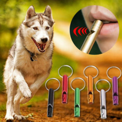 Pet Dog Training Whistle Portable Multifunctional Aluminum Alloy Whistle Pet Acessories With Ring (random Color)