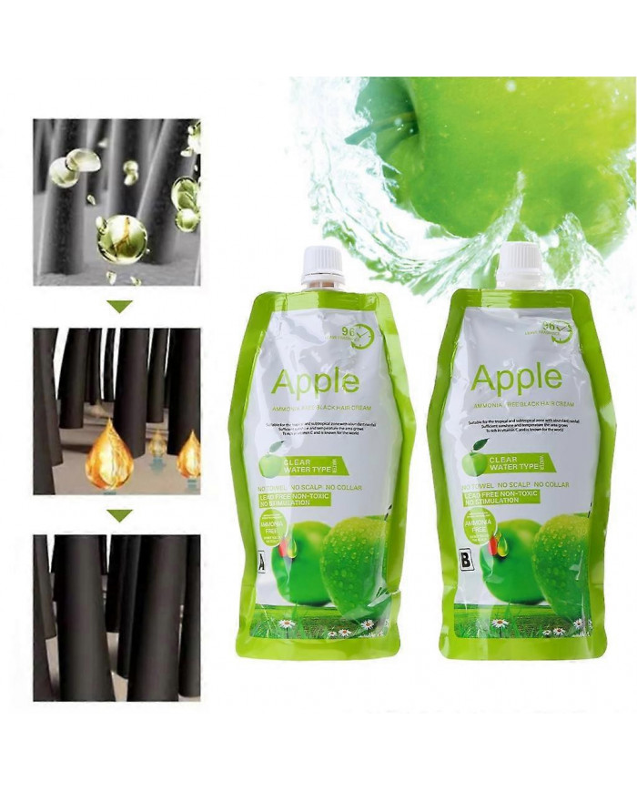 Crème De Coloration De Cheveux Naturels Teinture De Cheveux Noirs Colorants De Cheveux De Pomme Pour Femmes Hommes