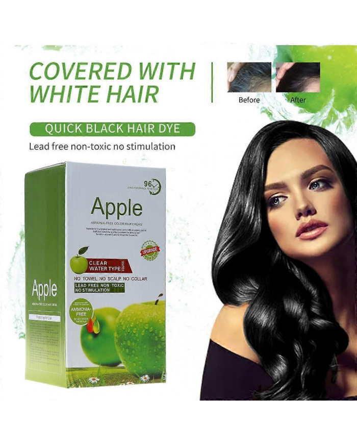 Crème De Coloration De Cheveux Naturels Teinture De Cheveux Noirs Colorants De Cheveux De Pomme Pour Femmes Hommes
