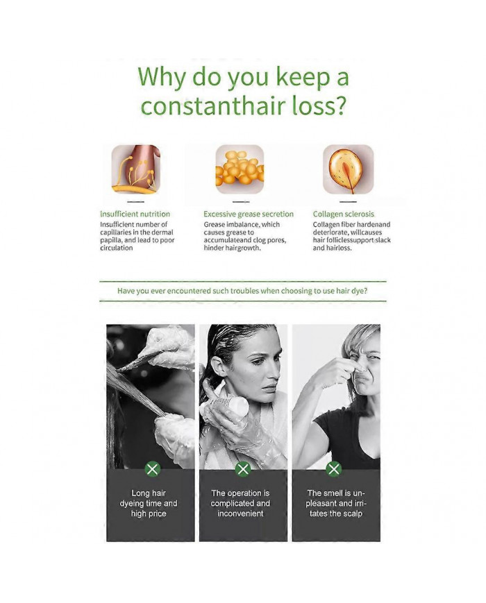 Crème De Coloration De Cheveux Naturels Teinture De Cheveux Noirs Colorants De Cheveux De Pomme Pour Femmes Hommes