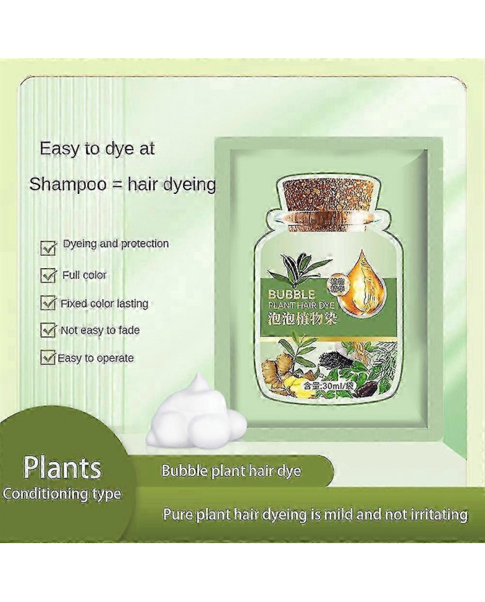 1-10pcs Bubble Hair Dye Shampooing Longue Durée Permanente Couverture Rapide Gris Blanc Naturel Nourrissant [...]
