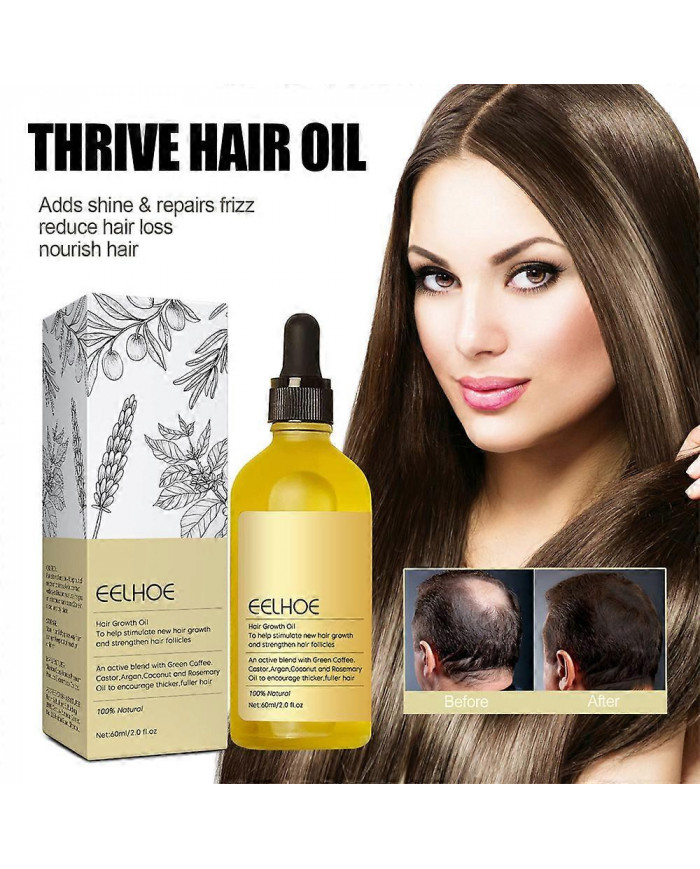 1-3Pcs Nouvelle Huile Naturelle De Croissance Des Cheveux, Veganic Naturel Huile De Croissance Des Cheveux 60ml