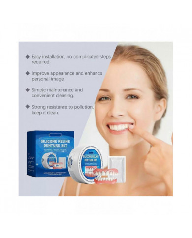 Kit de regarnissage de prothèse dentaire en silicone Soft, sûr et durable Kit de regarnissage en silicone Dents [...]