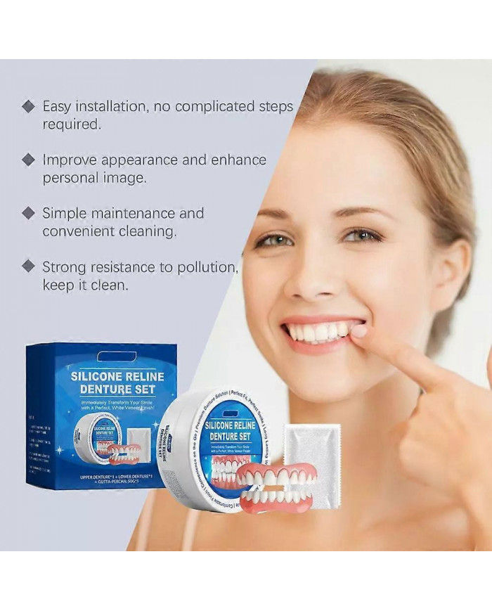 Kit de regarnissage de prothèse dentaire en silicone Soft, sûr et durable Kit de regarnissage en silicone Dents [...]