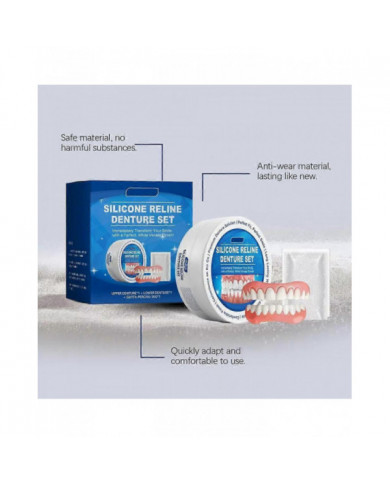 Kit de regarnissage de prothèse dentaire en silicone Soft, sûr et durable Kit de regarnissage en silicone Dents [...]