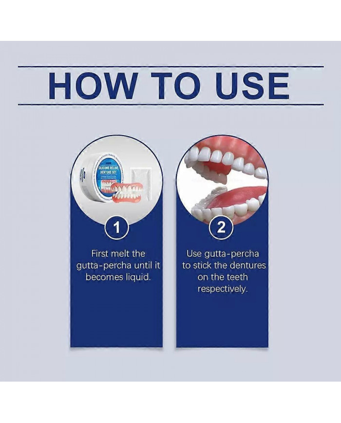 Kit de regarnissage de prothèse dentaire en silicone Soft, sûr et durable Kit de regarnissage en silicone Dents [...]