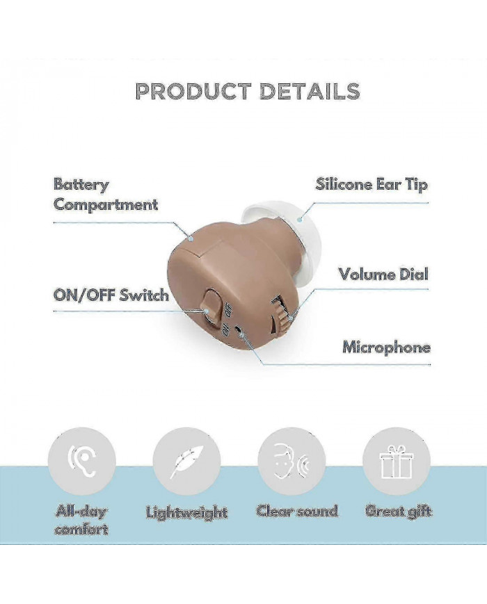 Aides auditives pour personnes âgées - Amplificateur intra-auriculaire pour adultes - Aides auditives avec [...]