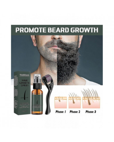 Kit de rouleau de croissance de barbe pour hommes Huile de croissance de barbe pour hommes Exhausteur nourrissant