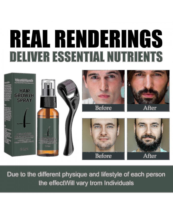 Kit de rouleau de croissance de barbe pour hommes Huile de croissance de barbe pour hommes Exhausteur nourrissant