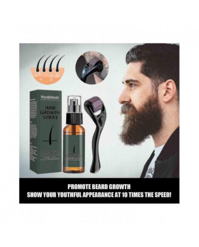 Kit de rouleau de croissance de barbe pour hommes Huile de croissance de barbe pour hommes Exhausteur nourrissant