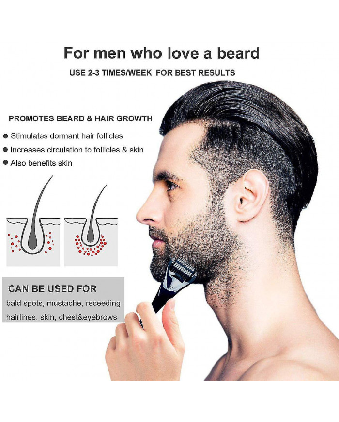Kit de croissance de la barbe, Rouleau de derma à barbe 0,3 mm, huile à barbe pour hommes La croissance des poils [...]