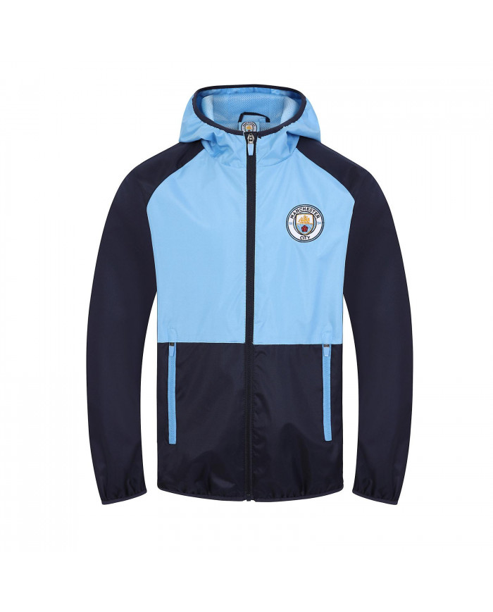 Manchester City Boys Jacket Shower Windbreaker Kids CADEAU DE FOOTBALL OFFICIEL