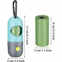 2 pièces Dog Poop Waste Bag Holder Distributeur avec lampe de poche LED et 2 rouleaux de sacs à déchets de chien [...]