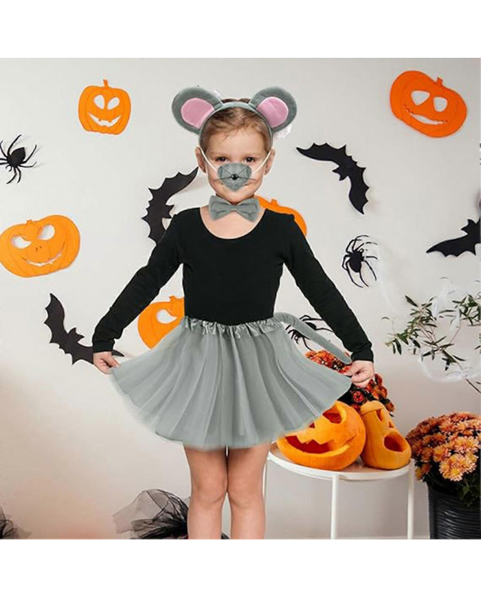 Ensemble de costume de souris Souris Oreille Bandeau Queue Nez Noeud papillon Gants Ensemble Cosplay Costume [...]