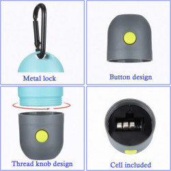 2 pièces Dog Poop Waste Bag Holder Distributeur avec lampe de poche LED et 2 rouleaux de sacs à déchets de chien [...]