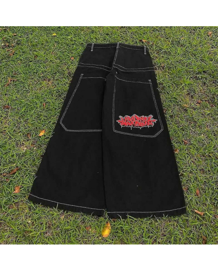 2024 nouveau Knock Trendy High Street Jnco Embroidery demin Jeans pour hommes femmes Hip Pop Loose Fit Wide Pants [...]