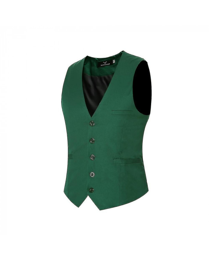 Veste de costume col en V pour hommes Cotton Slim Four Seasons Vest