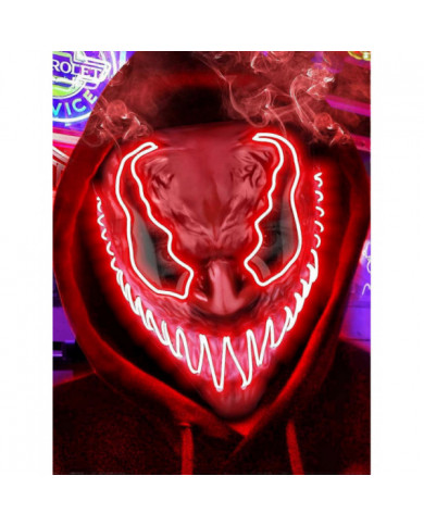 Masque d’Halloween LED Masque lumineux pour les enfants adultes, Masques au néon uniques avec des yeux brillants [...]