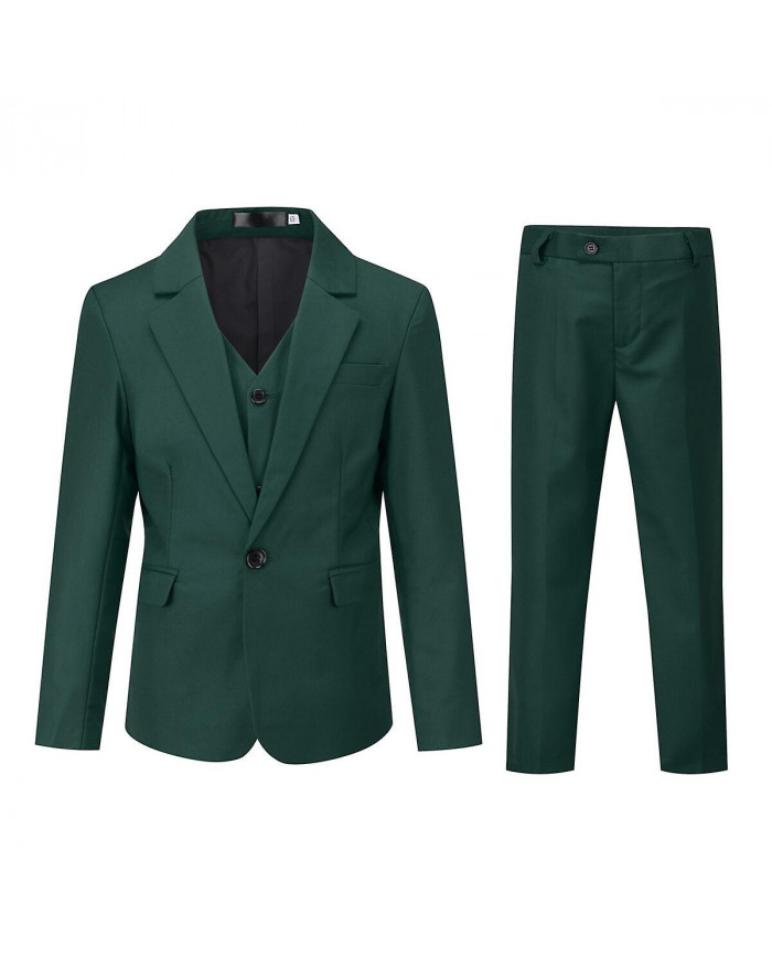 Sliktaa Garçons 3Pce Costume Formel Slim Fit Blazer et Gilet et Pantalon