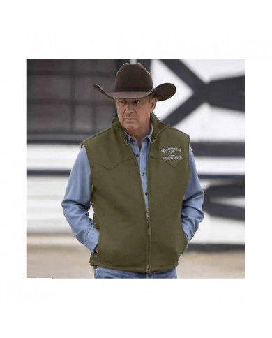 Hommes Gilet Yellowstone Veste Revers Marron Impression Fermeture Éclair Giître Slim Fit Pour Décontracté [...]