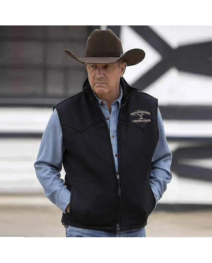 Hommes Gilet Yellowstone Veste Revers Marron Impression Fermeture Éclair Giître Slim Fit Pour Décontracté [...]