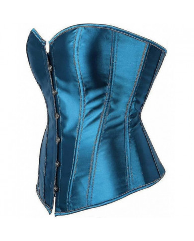 Femmes Plus Taille Gothique Lingerie Satin Dentelle Up Boned Overbust Corsets Shapewear Outfit