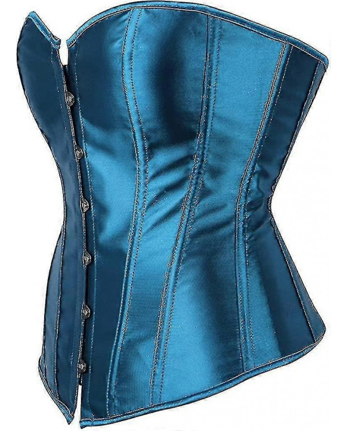 Femmes Plus Taille Gothique Lingerie Satin Dentelle Up Boned Overbust Corsets Shapewear Outfit