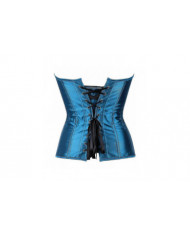 Femmes Plus Taille Gothique Lingerie Satin Dentelle Up Boned Overbust Corsets Shapewear Outfit