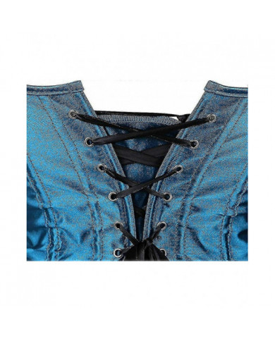 Femmes Plus Taille Gothique Lingerie Satin Dentelle Up Boned Overbust Corsets Shapewear Outfit