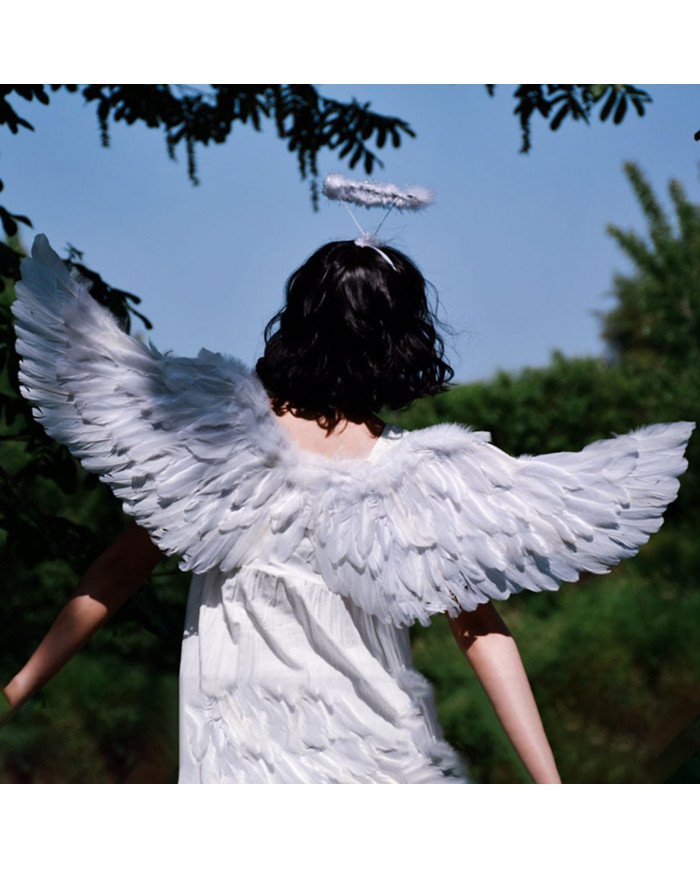 Naievear ange plume ailes avec sangles élastiques couleur vive léger costume cosplay ailes photographie accessoires