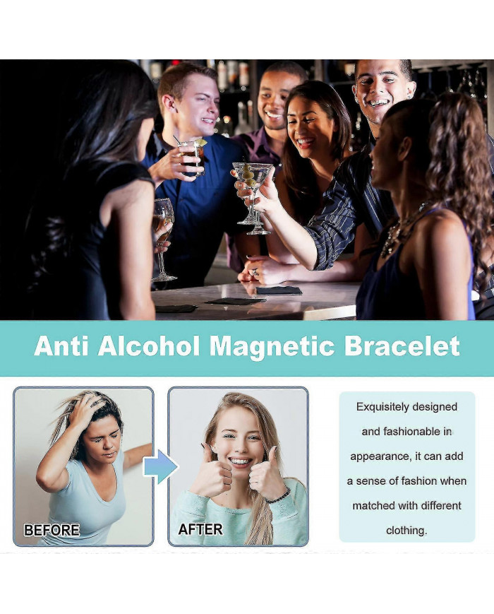 Bracelet magnétique anti-alcool, efficace pour réduire la consommation d’alcool, bracelet de thérapie magnétique [...]