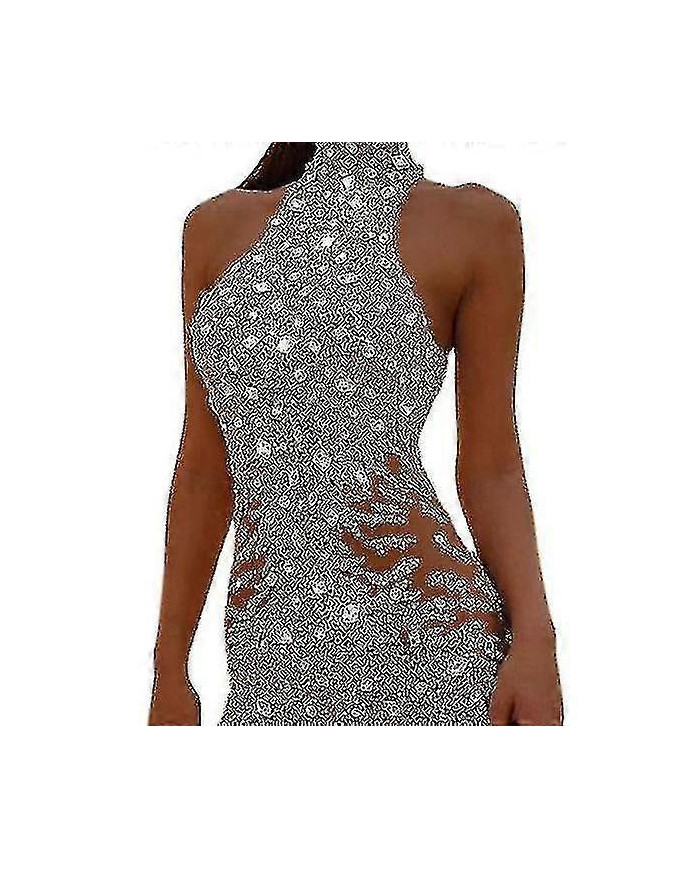 Combinaison à paillettes pour femmes manches longues Sparkly Bodycon Slim Rompers