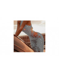 Combinaison à paillettes pour femmes manches longues Sparkly Bodycon Slim Rompers