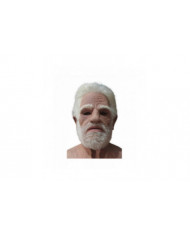 Old Man Face Cover Latex Masque réaliste, Halloween Creepy Wrinkle Old Person Mask Adult Fancy Dress Costume