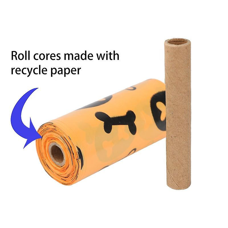 5 Rolls Bones Pattern EPI+PE Biodegradable Pet Poop Waste Bag Dog Poop Trash Bags with Dispenser - O 5 Rolls Bones Pattern EPI+PE Biodegradable Pet Poop Waste Bag Dog Poop Trash Bags with Dispenser - O
