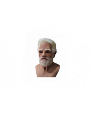 Old Man Face Cover Latex Masque réaliste, Halloween Creepy Wrinkle Old Person Mask Adult Fancy Dress Costume