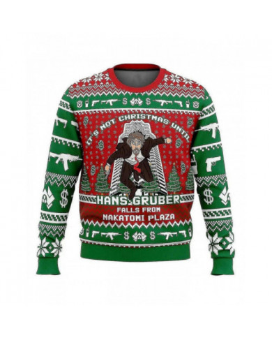 Hans Gruber Automne Nakatomi Plaza Die Hard Laid Noël Pull Cadeau Père Noël Pull Hommes 3d Swe-lian