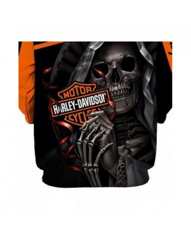 Nouveau 3d Skull Harley-davidson Hoodie Sweat-shirt Hood Jumper Pullover Haute Qualité