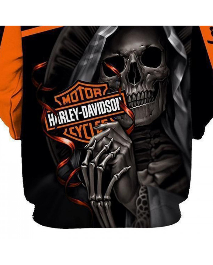 Nouveau 3d Skull Harley-davidson Hoodie Sweat-shirt Hood Jumper Pullover Haute Qualité